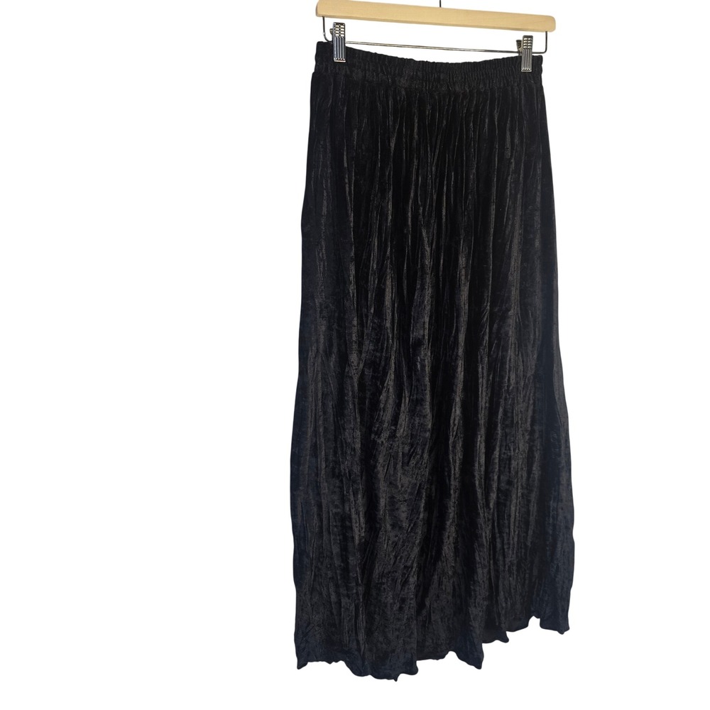 Judy Knapp California Maxi Skirt Women L Black Crushed Velvet Goth Whimsigoth
